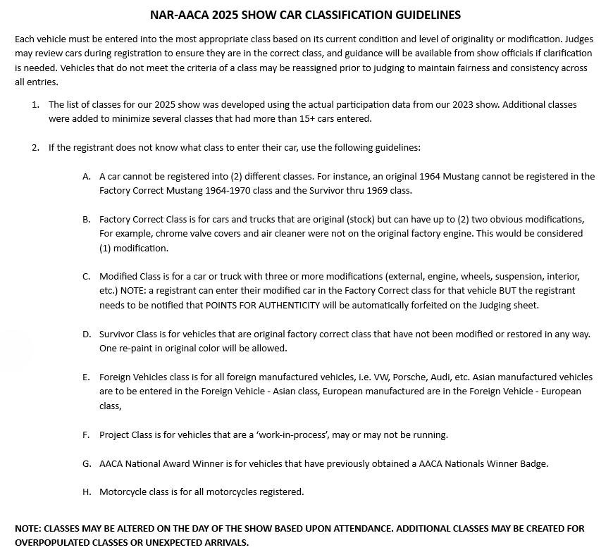 Classification Guidelines